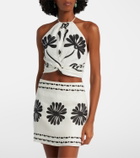 Cala de la Cruz Lodi floral halterneck linen top