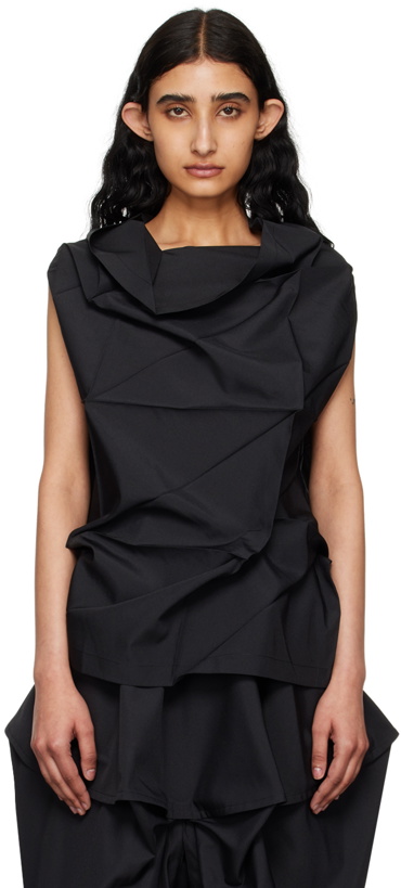 Photo: 132 5. ISSEY MIYAKE Black Solid Blouse