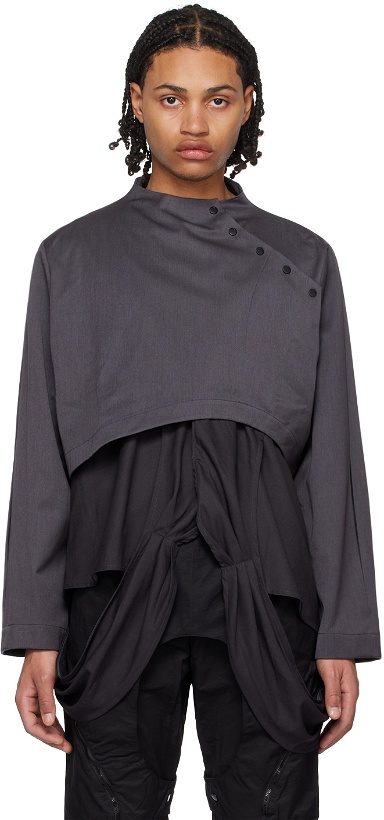 Photo: ænrmòus Gray Ciam Shirt & Vest Set
