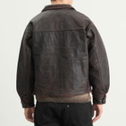 FrizmWORKS Men's Destroyed Cowhide Leather Jacket in Washed Brown