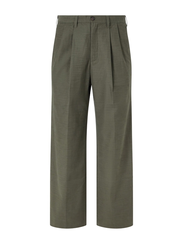 Photo: Aimé Leon Dore - Straight-Leg Pleated Cotton Trousers - Brown