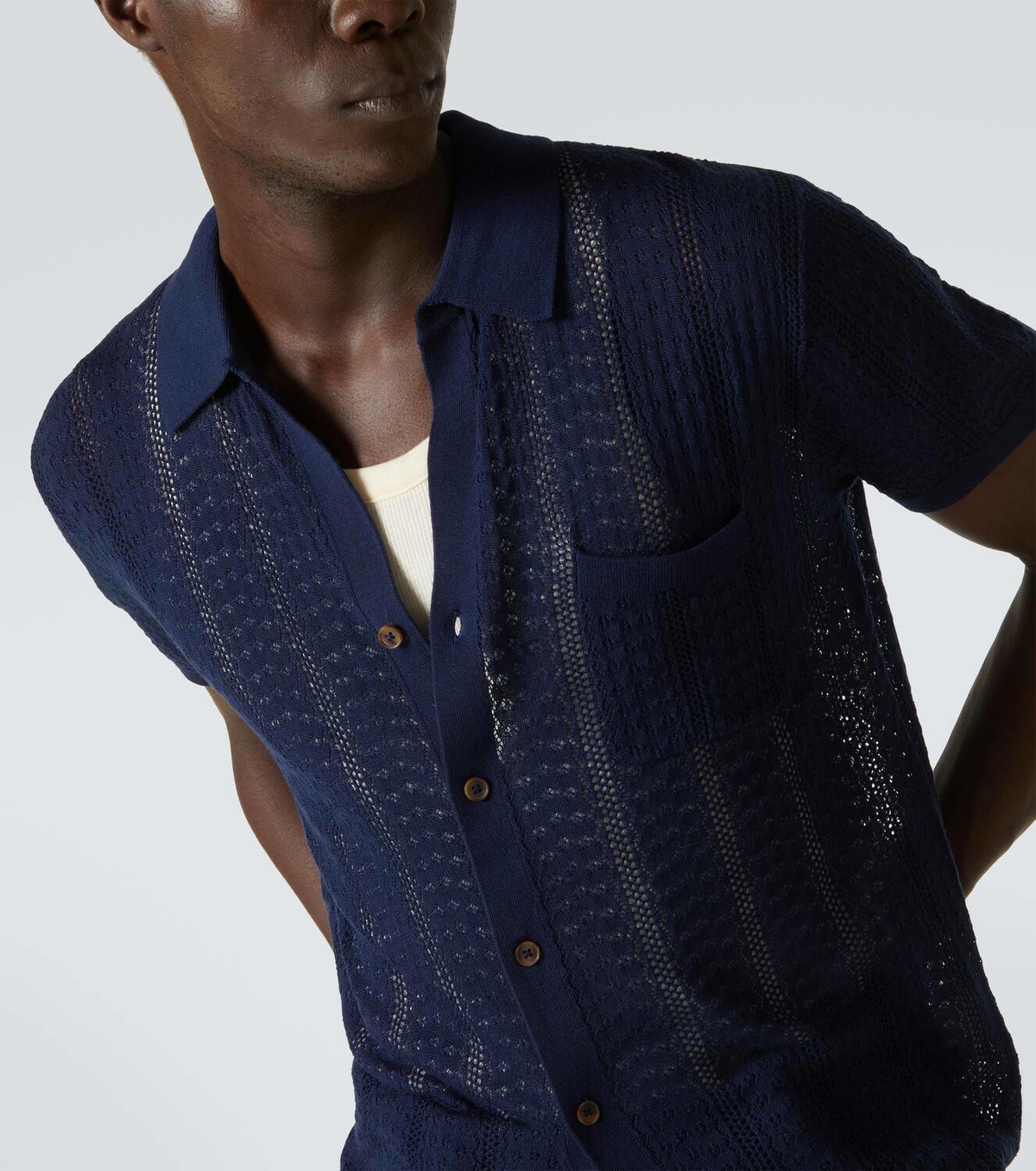 King & Tuckfield Knitted wool shirt