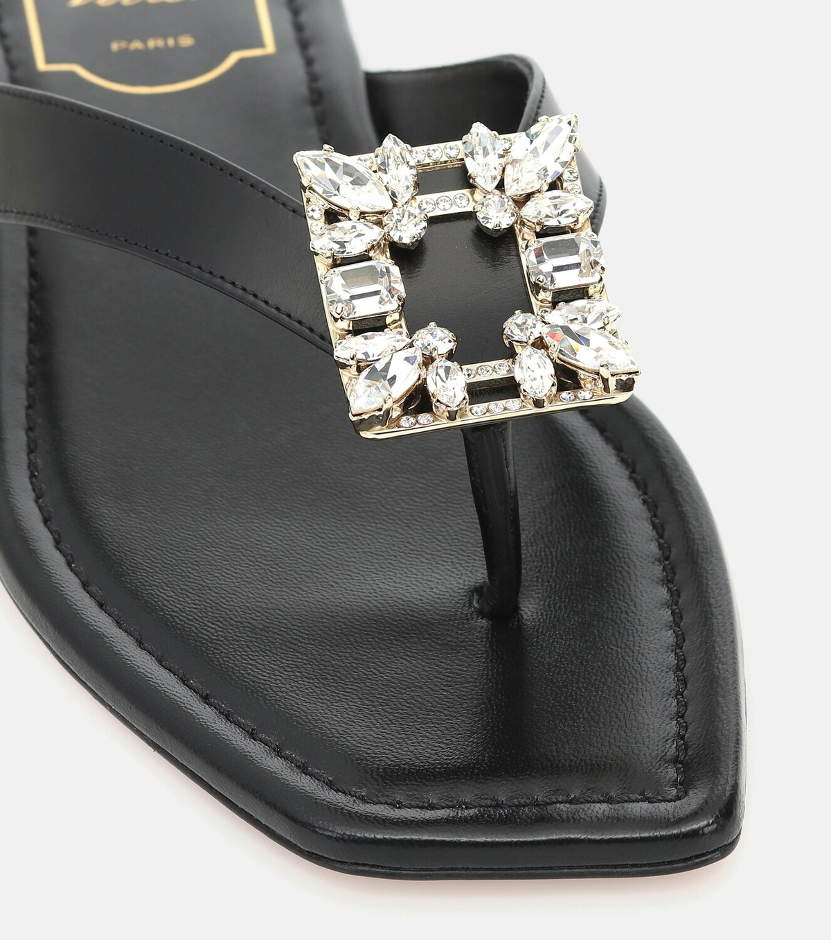 Roger Vivier Embellished leather thong sandals