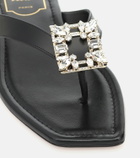 Roger Vivier Embellished leather thong sandals