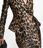 Balmain Leopard-jacquard blazer