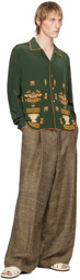 Bode Green Beaded Paddock Sampler Shirt