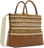 Valentino Garavani Brown Small Crochet Tote