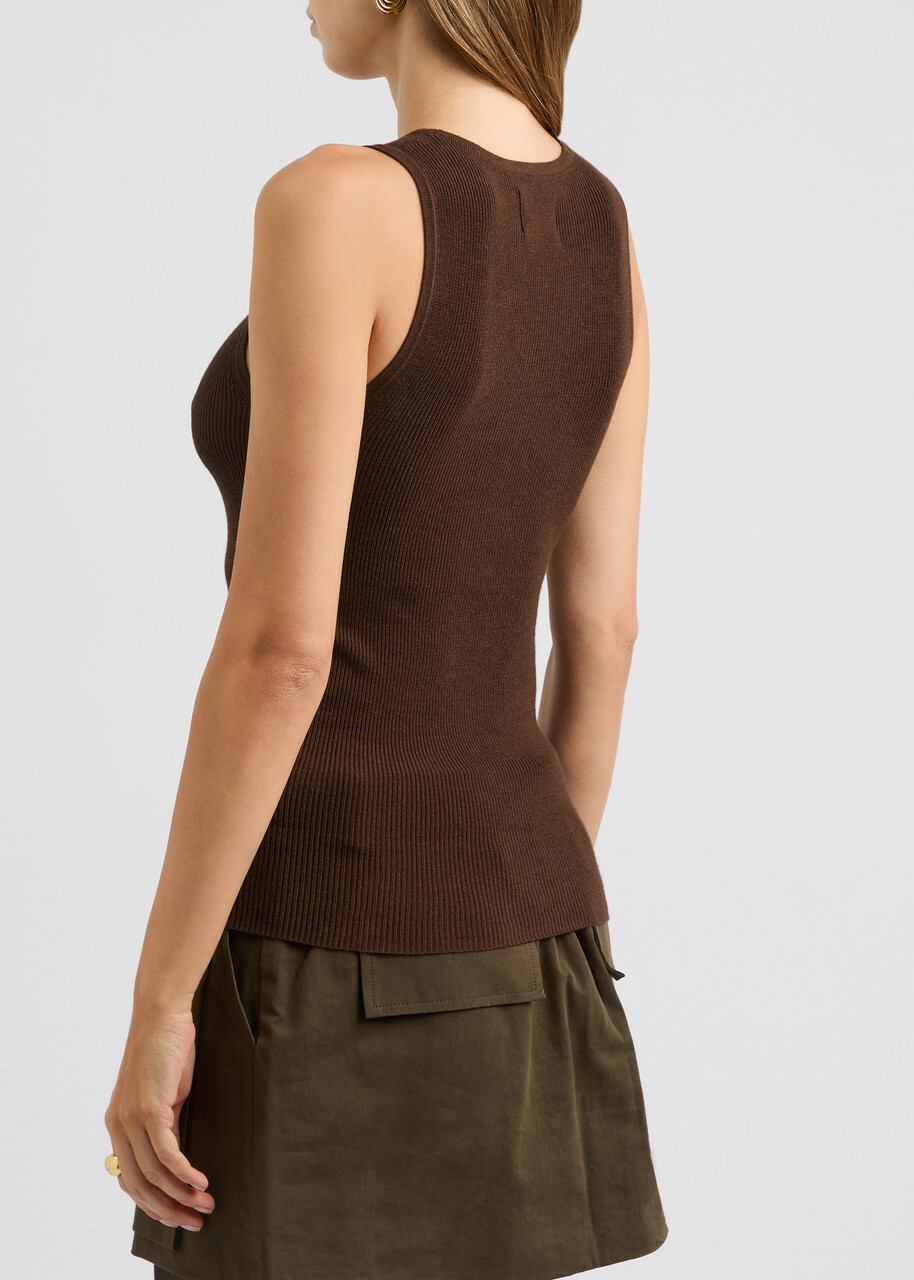 Aexae Ribbed-knit Tank Brown XS (UK6 / XS)