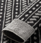 SAINT LAURENT - Wool-Blend Jacquard Sweater - Black
