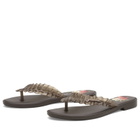 Melissa Women's x Ganni Leopard Flip Flop Slim in Brown