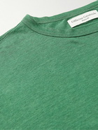 Officine Générale - Slub Stretch-Linen T-Shirt - Green