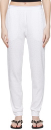 Alexander Wang White Crystal Hotfix Jogger Lounge Pants