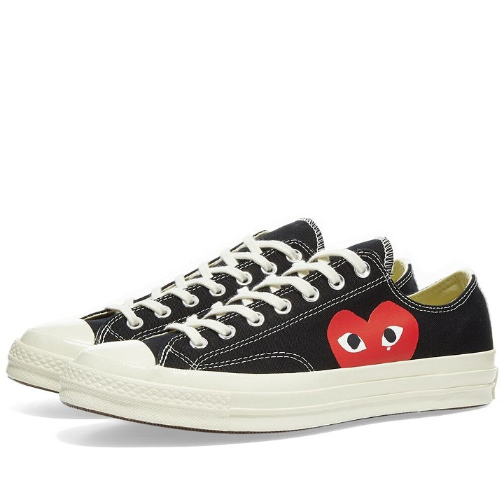 Photo: Comme des Garçons Play x Converse Chuck Taylor 1970s Ox Sneakers in Black