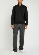 Boss Stimmann Half-zip Cotton-blend Sweatshirt Black