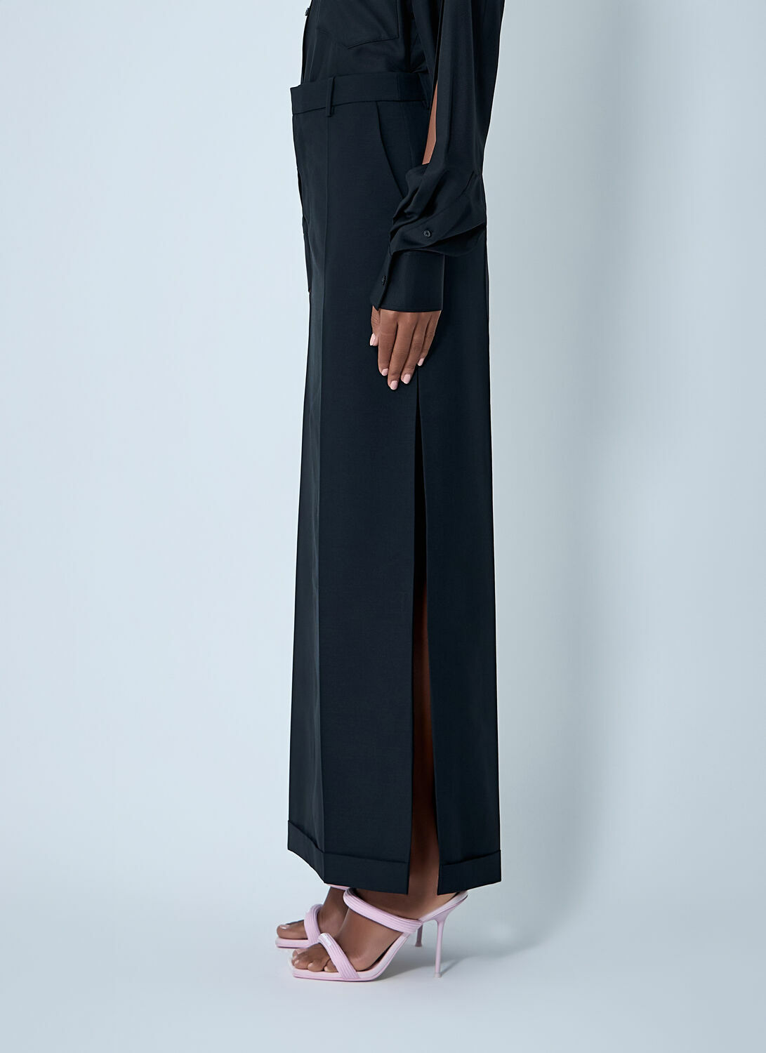 Alexander Wang Tailored Wool-Mohair Maxi Skirt