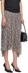 Acne Studios Tan Checked Maxi Skirt