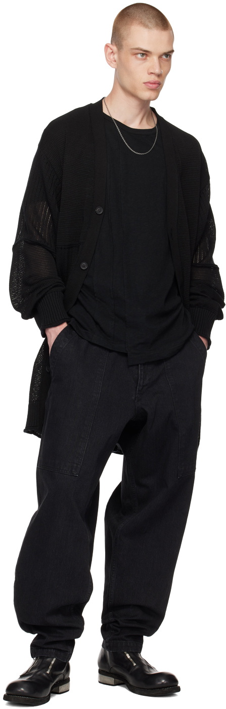 Yohji Yamamoto Black Asymmetric T-Shirt