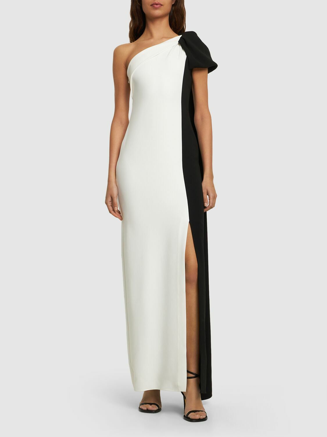 ROLAND MOURET - Asymmetric Stretch Cady Bow Maxi Dress Roland Mouret
