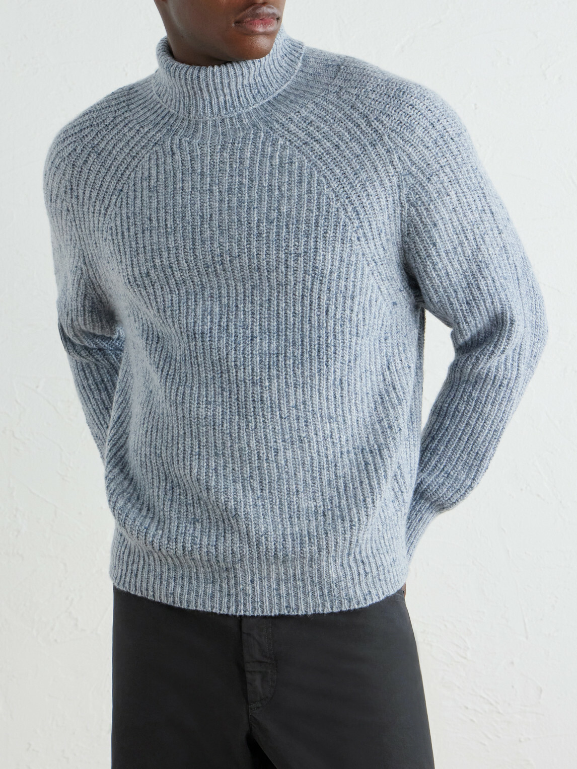 Inis Meáin - Boatbuilder Ribbed Cashmere Sweater - Blue