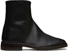 LEMAIRE Black Piped Zipped Boots