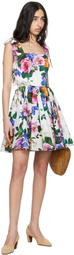 Dolce&Gabbana Multicolor Rose-Print Corset Minidress