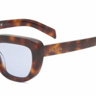 Prada Eyewear D07S Sunglasses in Classic Tortoise/Blue 