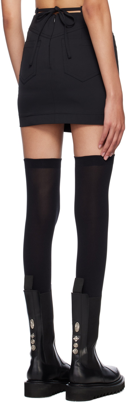 J KOO Black Strap Miniskirt