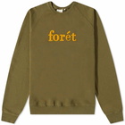 Foret Men's Spruce Logo Crew Sweat in Dark Olive/Ember