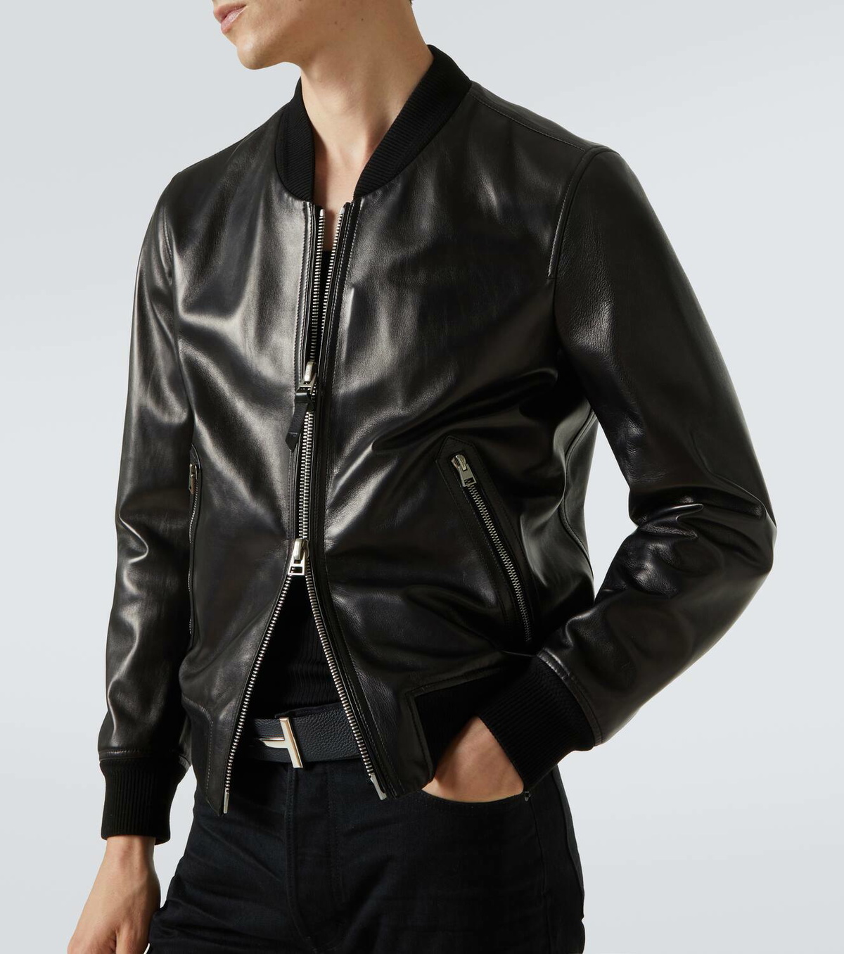 【OF ALL FORM】POCKET DETAIL LEATHERBOMBER Tom Ford Leather Bomber Jacket – Sync Leather