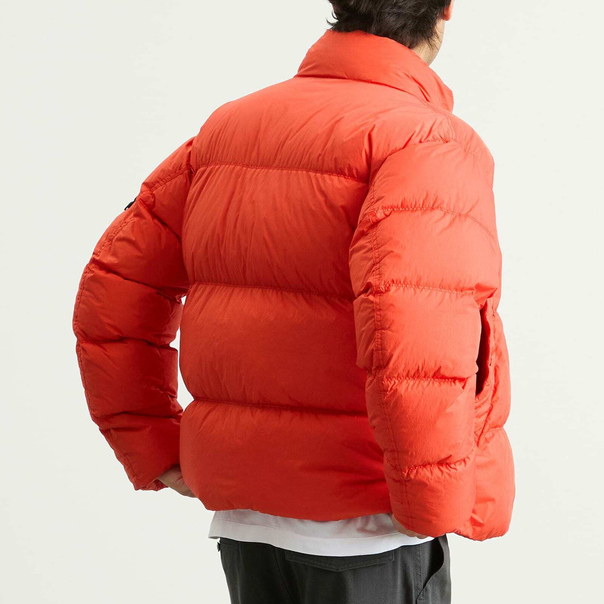 Stone Island Men's Crinkle Reps Nylon Down Jacket in Scarlet