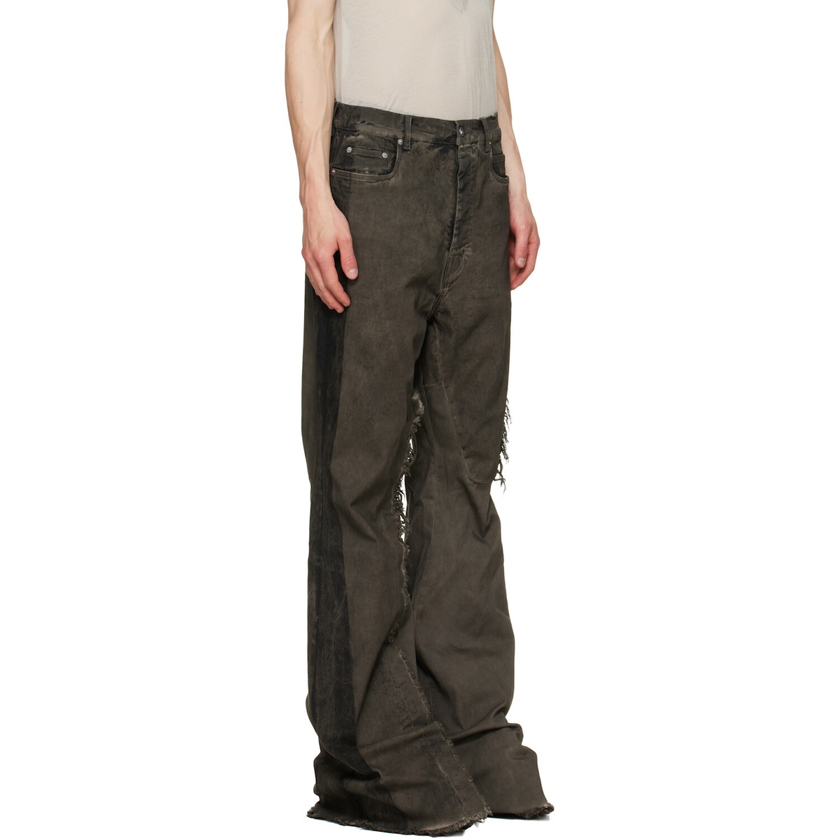 Rick Owens Gray Tower Bolan Bootcut Jeans