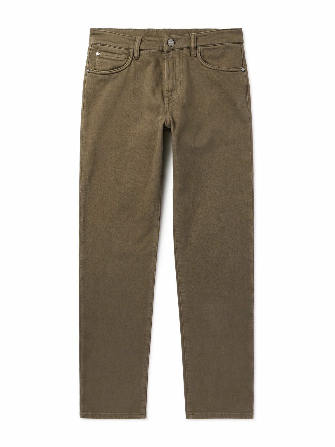 Loro Piana - Quarona Slim-Fit Stretch-Cotton Twill Trousers - Green ...