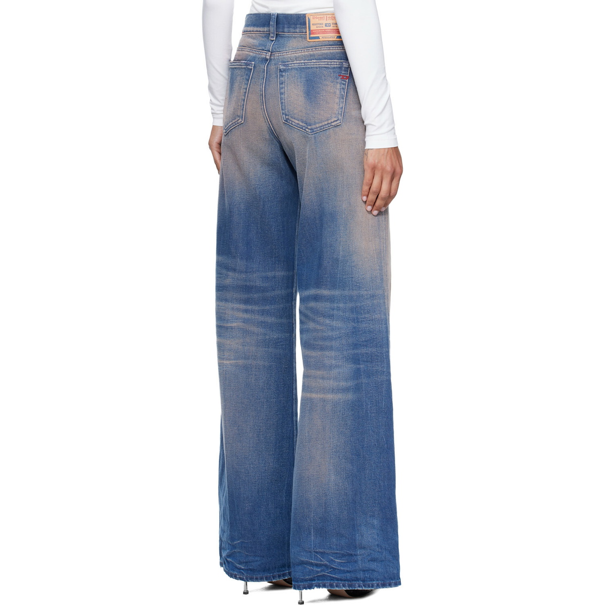 Diesel Blue & Pink Flare Regular Waist 1978 D-Akemi Jeans