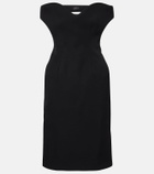 Mugler Open-back wool-blend cocktail dress