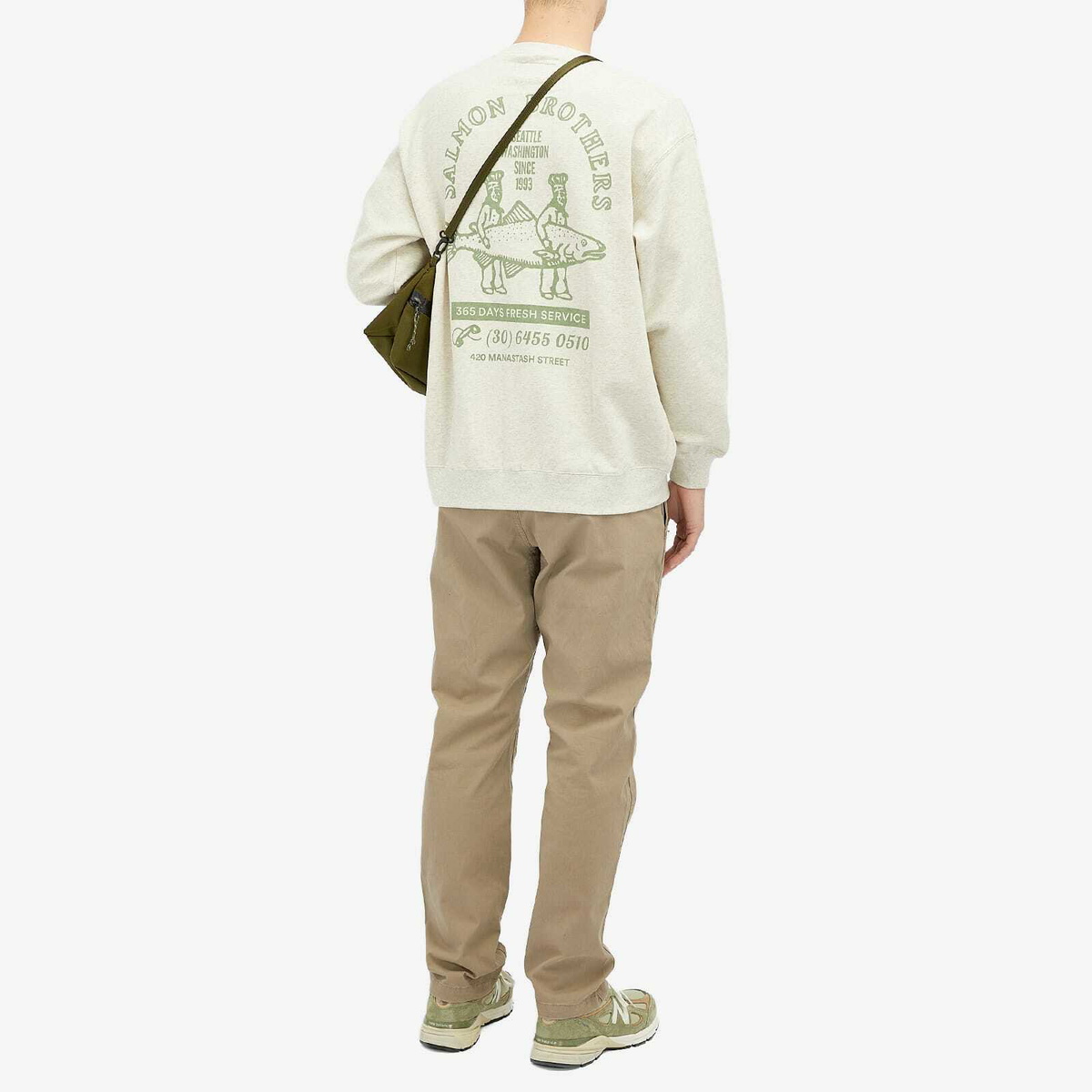 Manastash Men's Salmon Brothers Crew Sweat in Oatmeal