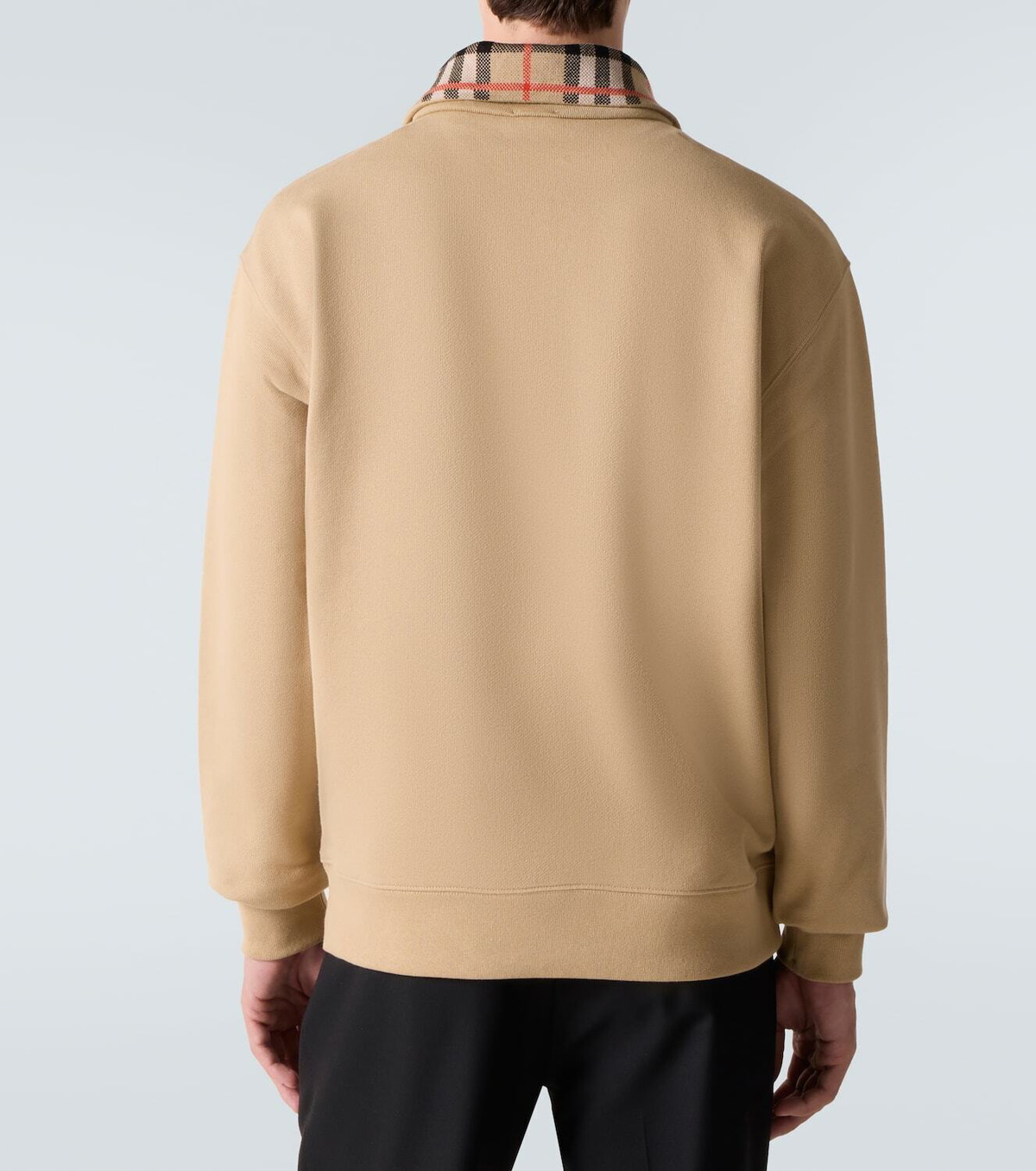 Burberry Burberry Check cotton jersey half-zip sweatshirt