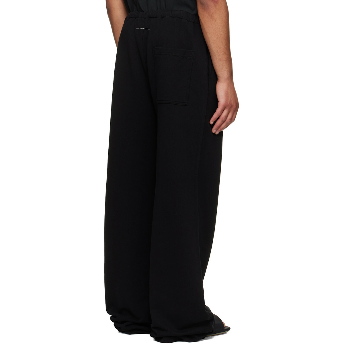 MM6 Maison Margiela Black Logo Patch Sweatpants