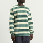 Bound Men's Eucalyptus Stripe Long Sleeve T-Shirt in Green Stripe