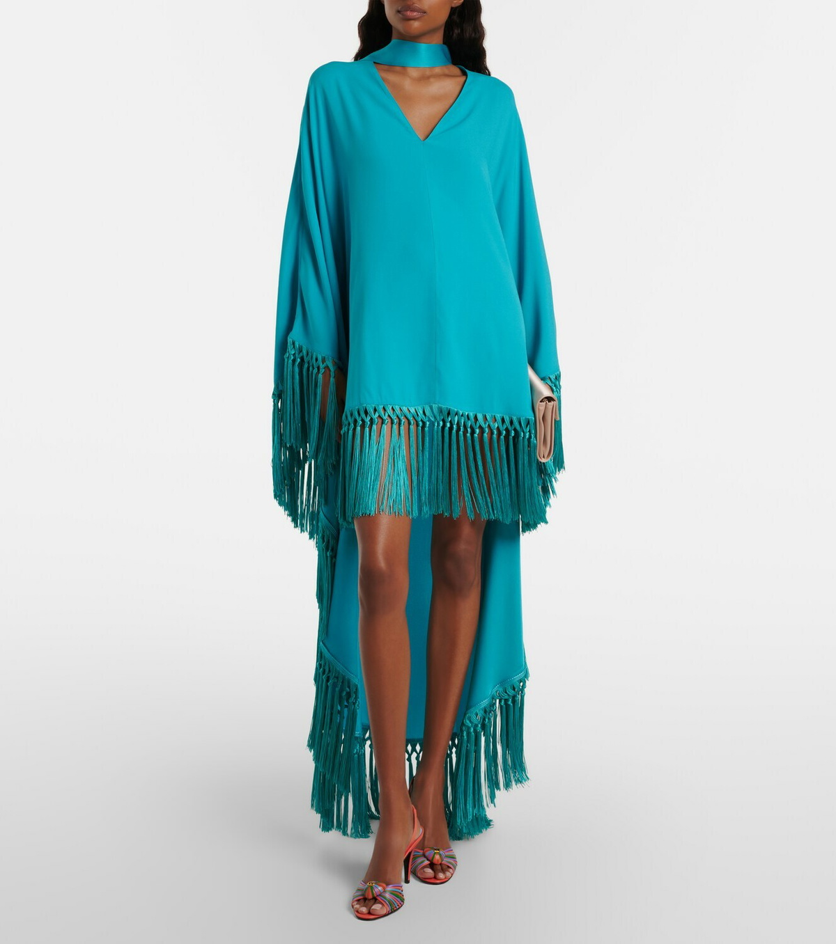 Taller Marmo Cecil fringed crêpe cady kaftan