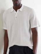 Rag & Bone - Harvey Ribbed Cotton-Blend Polo Shirt - White