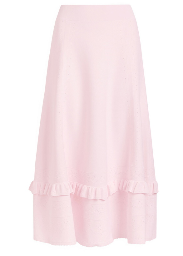 Photo: Needle & Thread Pointelle Stretch-knit Midi Skirt Pink