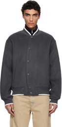 Axel Arigato Gray Typo Varsity Bomber Jacket