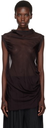 AARON ESH Purple Draped Sleeveless Blouse