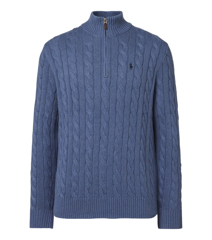 Photo: Polo Ralph Lauren Pony cable-knit cotton half-zip sweater