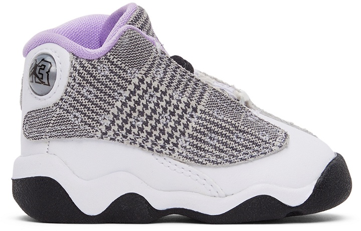 Photo: Nike Jordan Baby White & Grey Jordan 13 Retro Houndstooth Sneakers
