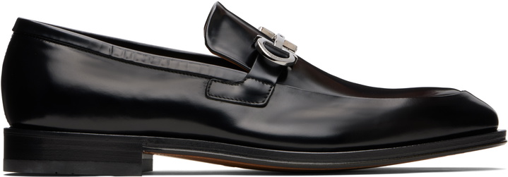 Photo: Ferragamo Black Gancini Ornament Loafers
