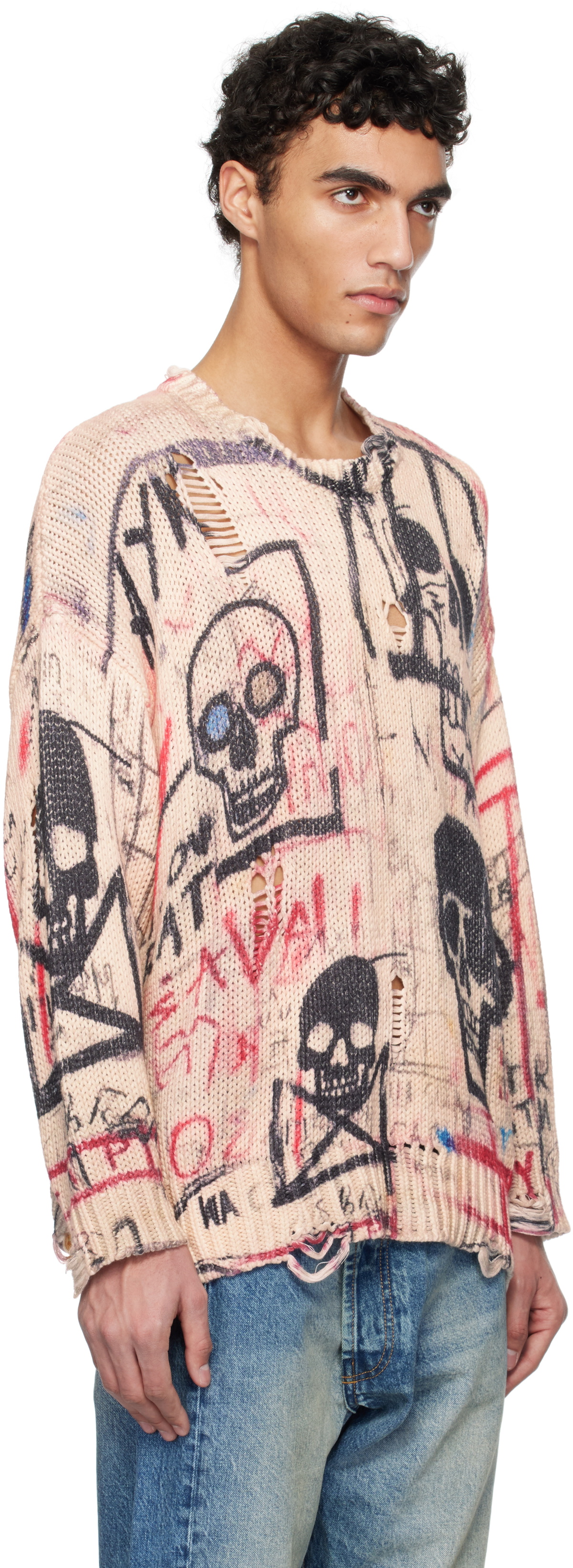 R13 Multicolor Printed Oversized Sweater