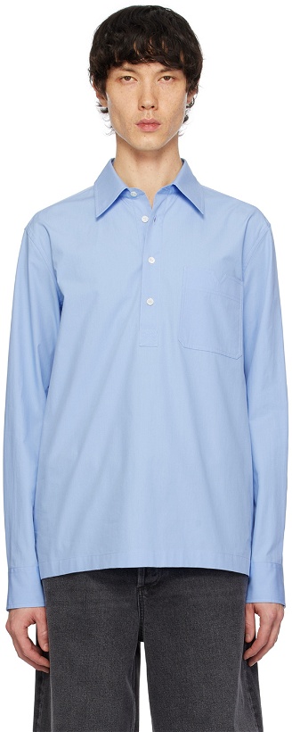 Photo: Valentino Blue Patch Pocket Shirt