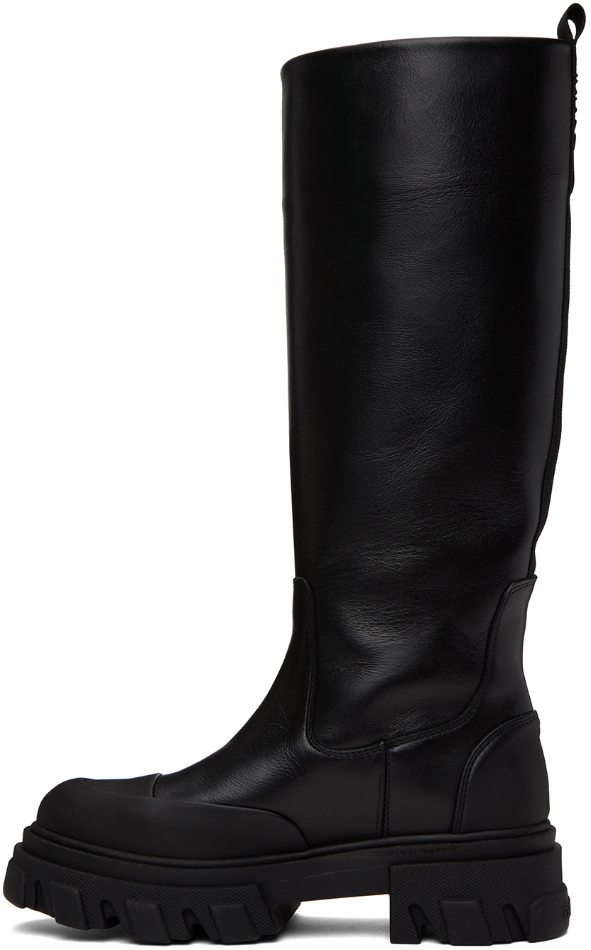 GANNI Black Cleated Tubular Boots GANNI