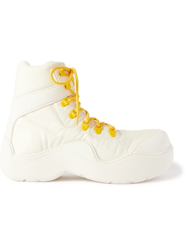 Photo: Bottega Veneta - Leather-Trimmed Nylon Hiking Boots - White